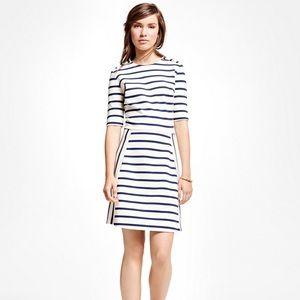 Brooks Brothers Ponte Dress white and navy stripes